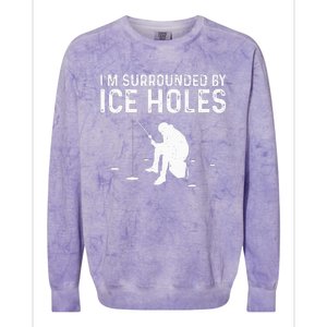 Funny Ice Fishing Gift For  Snow Holes Fisher Colorblast Crewneck Sweatshirt