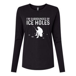 Funny Ice Fishing Gift For  Snow Holes Fisher Womens Cotton Relaxed Long Sleeve T-Shirt