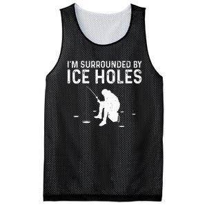 Funny Ice Fishing Gift For  Snow Holes Fisher Mesh Reversible Basketball Jersey Tank