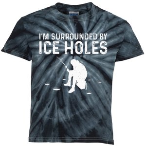 Funny Ice Fishing Gift For  Snow Holes Fisher Kids Tie-Dye T-Shirt