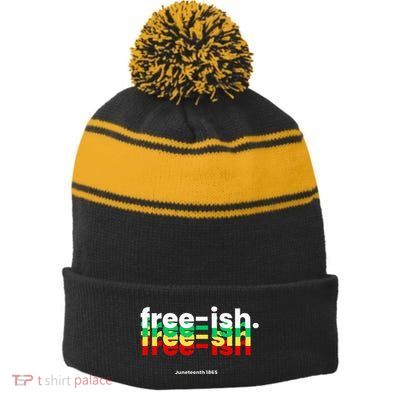 Free Ish Stripe Pom Pom Beanie