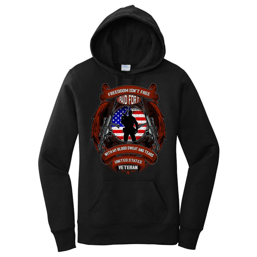 Freedom Isn't Free I Paid For It United States Veteran Women's Pullover Hoodie