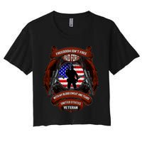 Freedom Isn't Free I Paid For It United States Veteran Women's Crop Top Tee