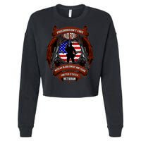 Freedom Isn't Free I Paid For It United States Veteran Cropped Pullover Crew