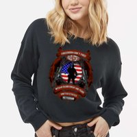 Freedom Isn't Free I Paid For It United States Veteran Cropped Pullover Crew