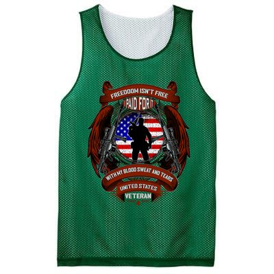 Freedom Isn't Free I Paid For It United States Veteran Mesh Reversible Basketball Jersey Tank