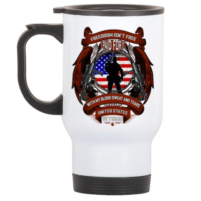 Freedom Isn't Free I Paid For It United States Veteran Stainless Steel Travel Mug