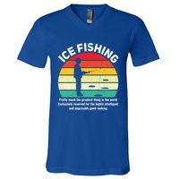 Funny Ice Fishing Definition Fisher Ice Fishing Cute Gift V-Neck T-Shirt