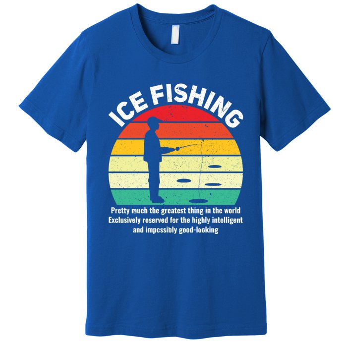 Funny Ice Fishing Definition Fisher Ice Fishing Cute Gift Premium T-Shirt