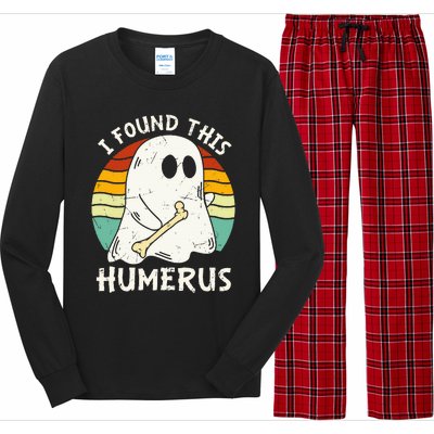 Funny I Found This Humerus Boo Ghost Halloween Costume Long Sleeve Pajama Set