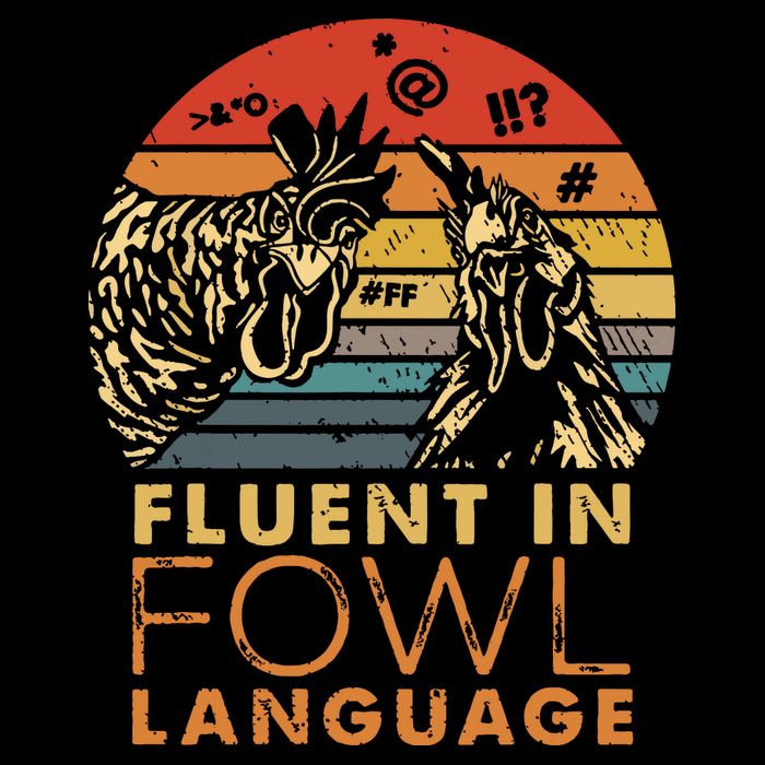 Fluent In Fowl Language Funny Chicken Meme Farm Drawstring Bag