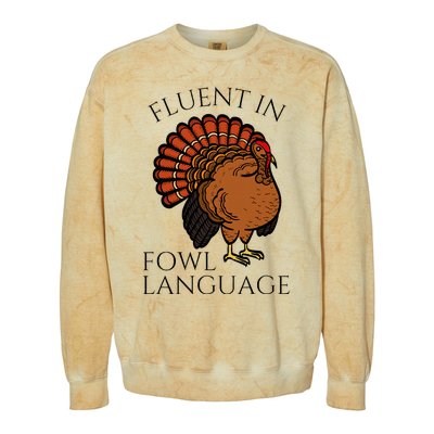 Fluent In Fowl Language Funny Chicken Lovers Colorblast Crewneck Sweatshirt