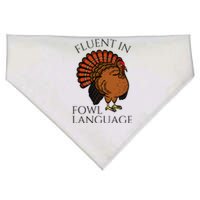 Fluent In Fowl Language Funny Chicken Lovers USA-Made Doggie Bandana