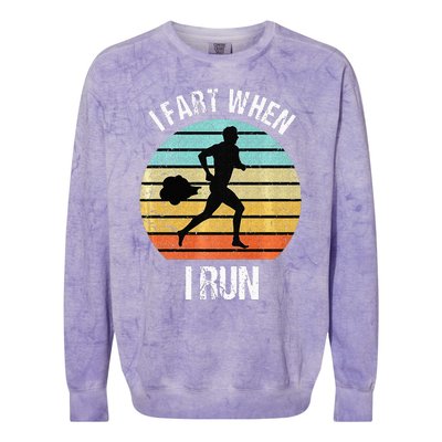 Funny I Fart When I Run Funny Running Colorblast Crewneck Sweatshirt