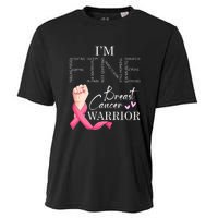 Funny I'm Fine Breast Cancer Warrior Pink Breast Cancer Cooling Performance Crew T-Shirt