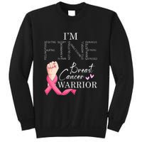 Funny I'm Fine Breast Cancer Warrior Pink Breast Cancer Sweatshirt