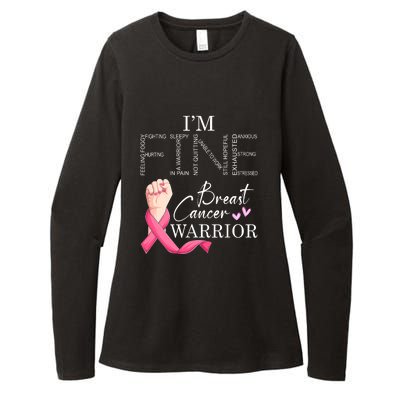 Funny I'm Fine Breast Cancer Warrior Pink Breast Cancer Womens CVC Long Sleeve Shirt