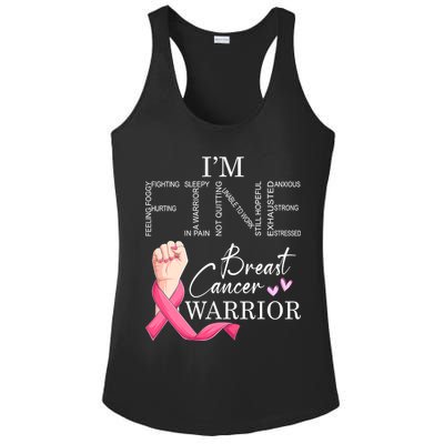 Funny I'm Fine Breast Cancer Warrior Pink Breast Cancer Ladies PosiCharge Competitor Racerback Tank