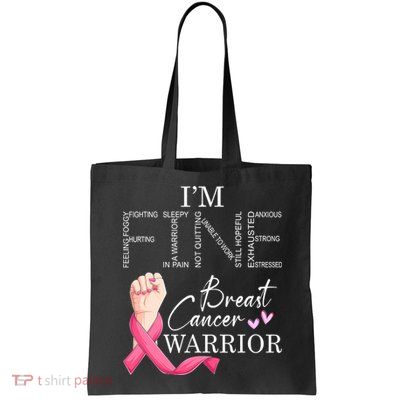 Funny I'm Fine Breast Cancer Warrior Pink Breast Cancer Bag