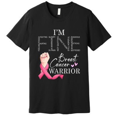 Funny I'm Fine Breast Cancer Warrior Pink Breast Cancer Premium T-Shirt