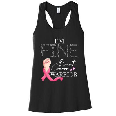 Funny I'm Fine Breast Cancer Warrior Pink Breast Cancer Women's Racerback Tank