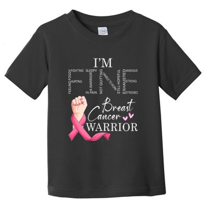 Funny I'm Fine Breast Cancer Warrior Pink Breast Cancer Toddler T-Shirt