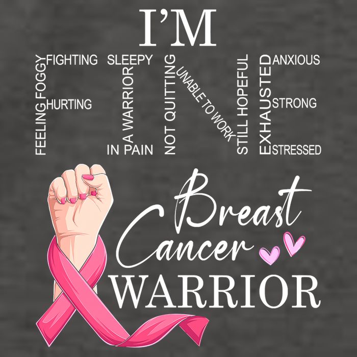 Funny I'm Fine Breast Cancer Warrior Pink Breast Cancer Vector Backpack