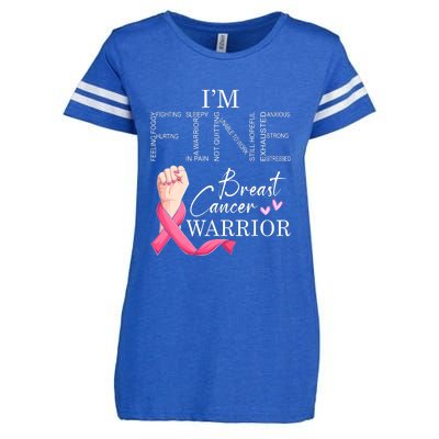 Funny I'm Fine Breast Cancer Warrior Pink Breast Cancer Enza Ladies Jersey Football T-Shirt