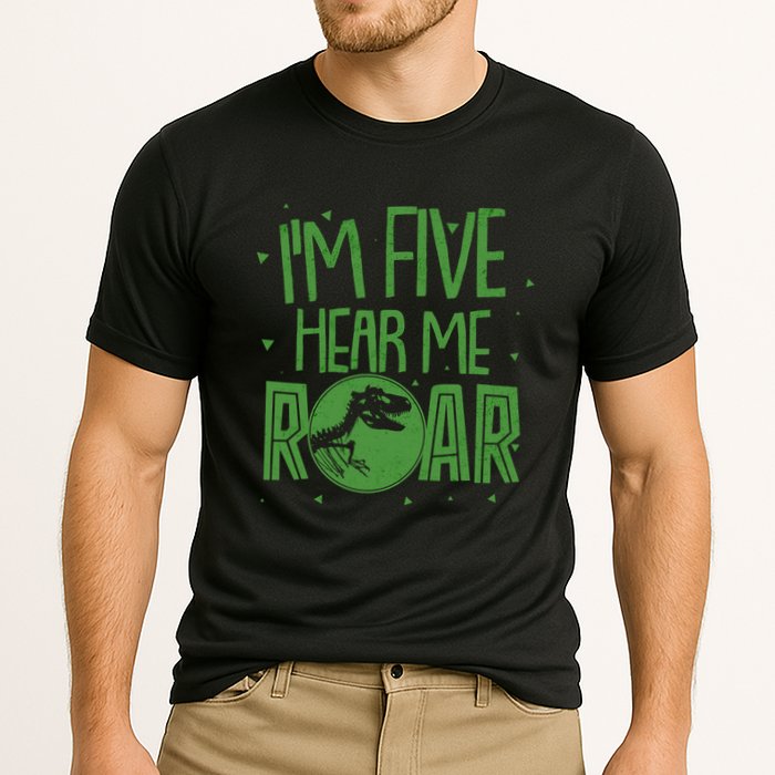 Funny I'm Five Hear Me Roar Birthday Cooling Performance Crew T-Shirt
