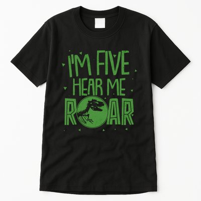 Funny I'm Five Hear Me Roar Birthday Tall T-Shirt