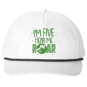 Funny I'm Five Hear Me Roar Birthday Snapback Five-Panel Rope Hat