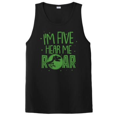 Funny I'm Five Hear Me Roar Birthday PosiCharge Competitor Tank