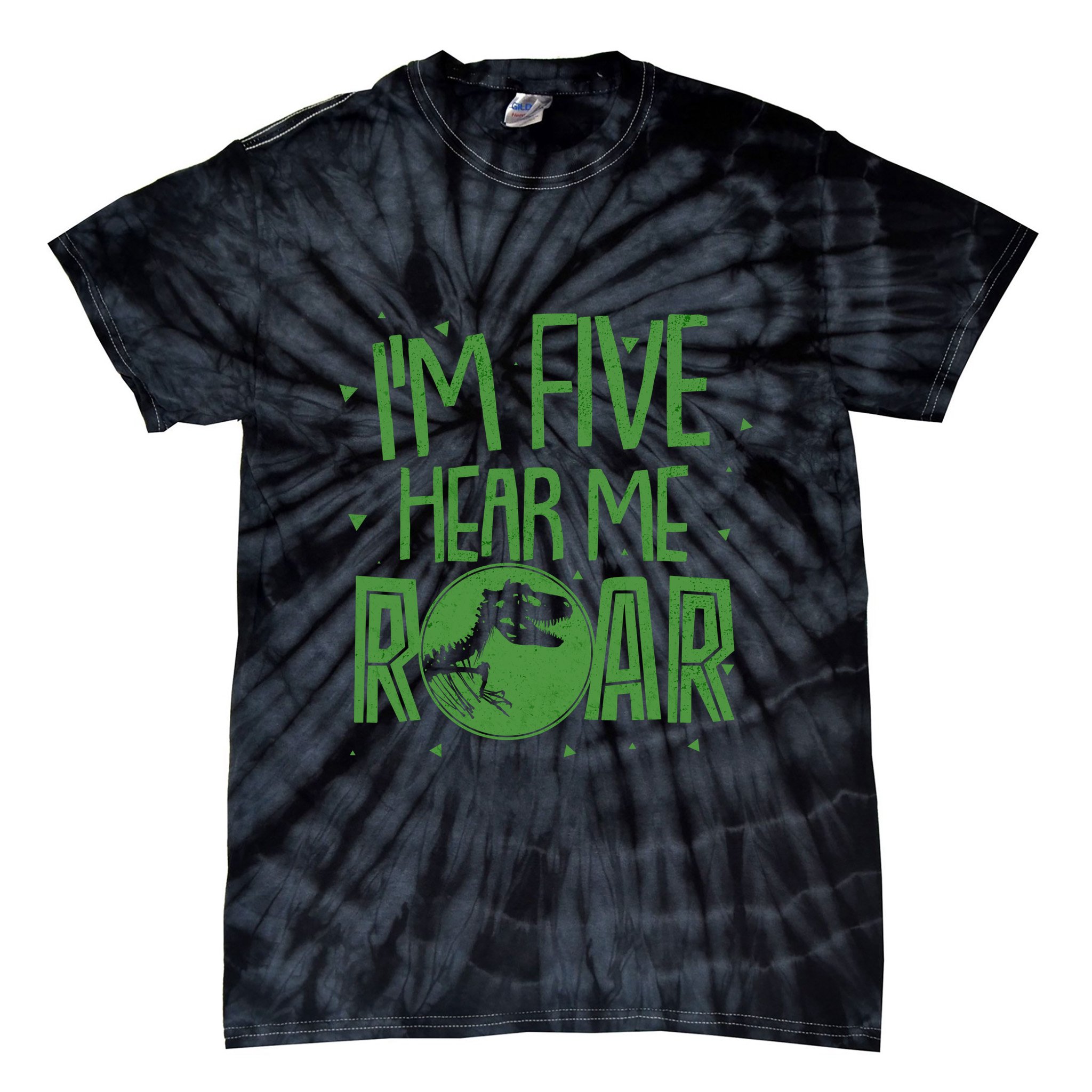 Funny I'm Five Hear Me Roar Birthday Tie-Dye T-Shirt