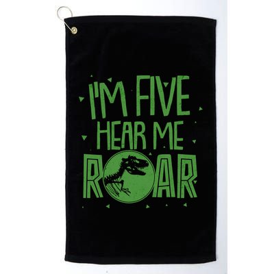 Funny I'm Five Hear Me Roar Birthday Golf Towel