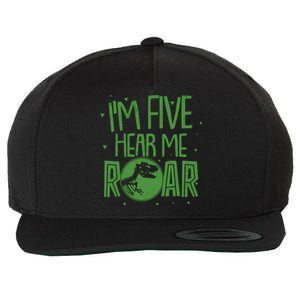 Funny I'm Five Hear Me Roar Birthday Wool Snapback Cap