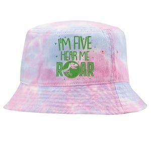 Funny I'm Five Hear Me Roar Birthday Tie-Dyed Bucket Hat