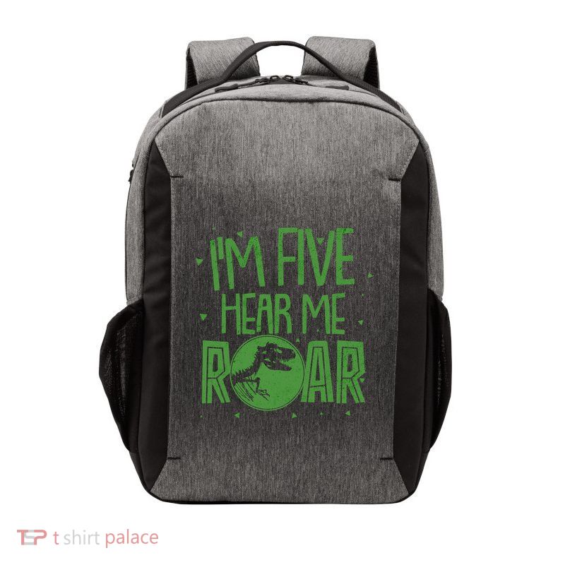 Funny I'm Five Hear Me Roar Birthday Vector Backpack