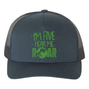 Funny I'm Five Hear Me Roar Birthday Yupoong Adult 5-Panel Trucker Hat