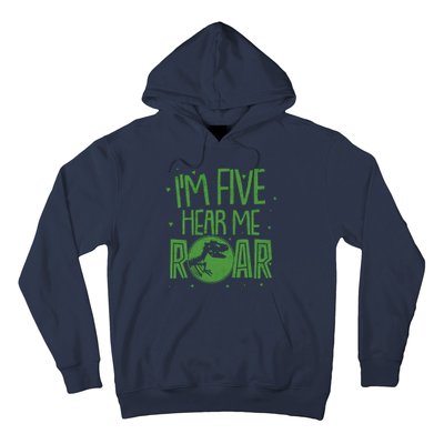 Funny I'm Five Hear Me Roar Birthday Hoodie