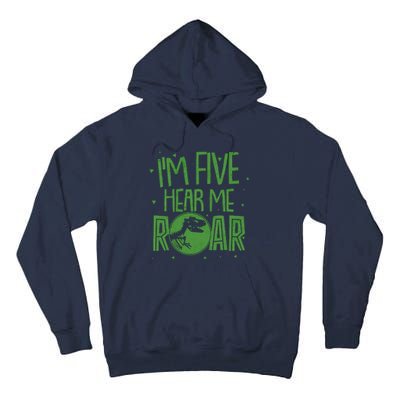 Funny I'm Five Hear Me Roar Birthday Tall Hoodie