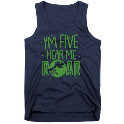 Funny I'm Five Hear Me Roar Birthday Tank Top