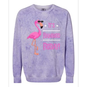 Flamingo It’S Flamingo Friday Birds Wearing Glasses Colorblast Crewneck Sweatshirt