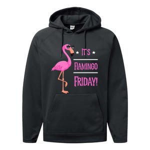 Flamingo It’S Flamingo Friday Birds Wearing Glasses Performance Fleece Hoodie