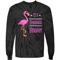 Flamingo It’S Flamingo Friday Birds Wearing Glasses Tie-Dye Long Sleeve Shirt