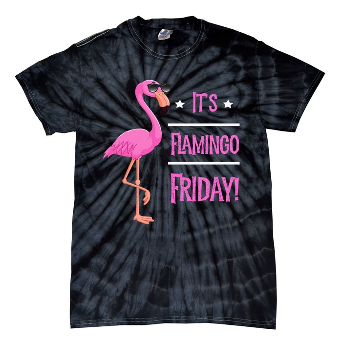 Flamingo It’S Flamingo Friday Birds Wearing Glasses Tie-Dye T-Shirt