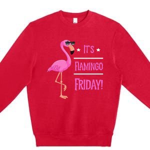 Flamingo It’S Flamingo Friday Birds Wearing Glasses Premium Crewneck Sweatshirt