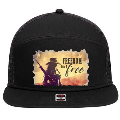 Freedom Isnt Free 7 Panel Mesh Trucker Snapback Hat