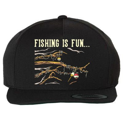 Fishing Is Fun... Bobbers Stuck In Tree Wool Snapback Cap