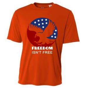 Freedom Isn't Free Patriotic Eagle Gift Cooling Performance Crew T-Shirt