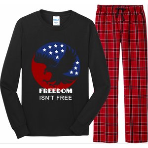 Freedom Isn't Free Patriotic Eagle Gift Long Sleeve Pajama Set